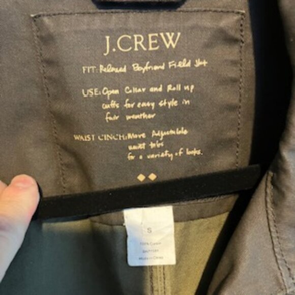 J. Crew Relaxed Boyfriend Field Jacket, Mossy Brown size small - Picture 6 of 7